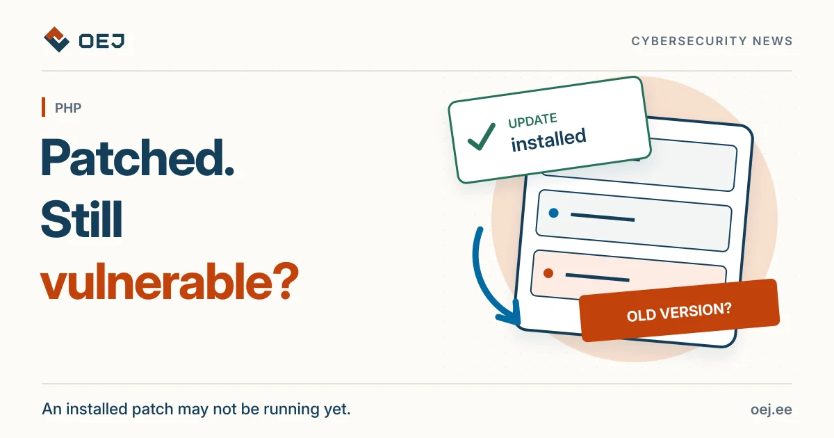 An installed PHP update beside a server still running the old version. Patched. Still vulnerable?
